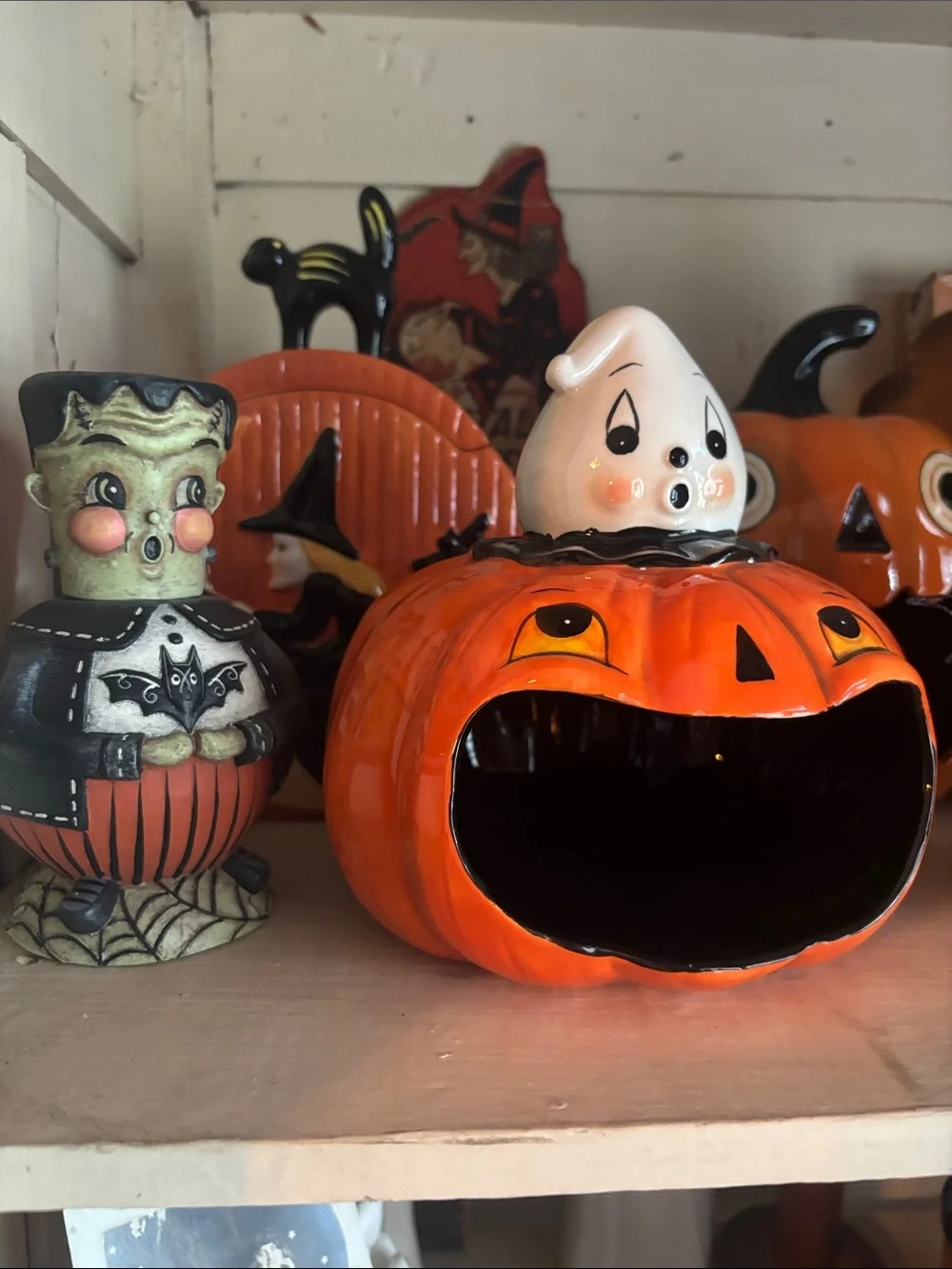 Johanna Parker Ceramic Halloween pumpkin candy bowl